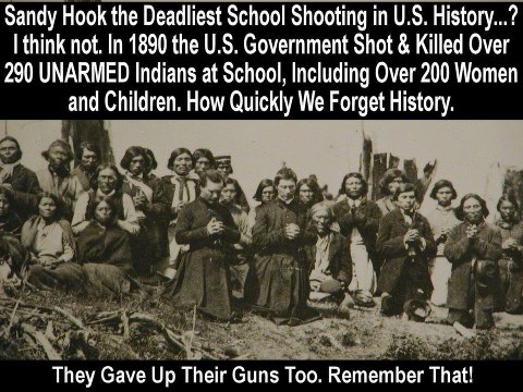 1890 U.S. Government kills 290 unarmed Indians
